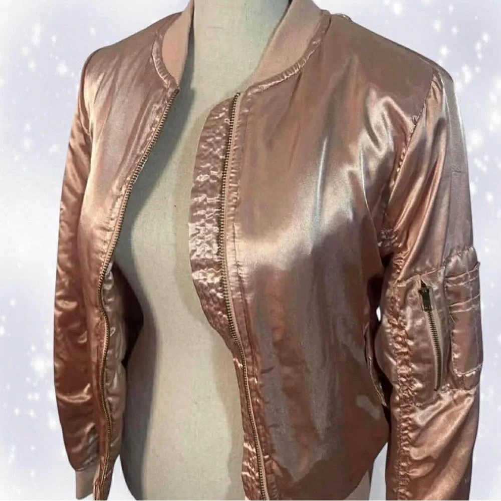 Rue21 Pink Satin Bomber Jacket - Picture 2 of 7